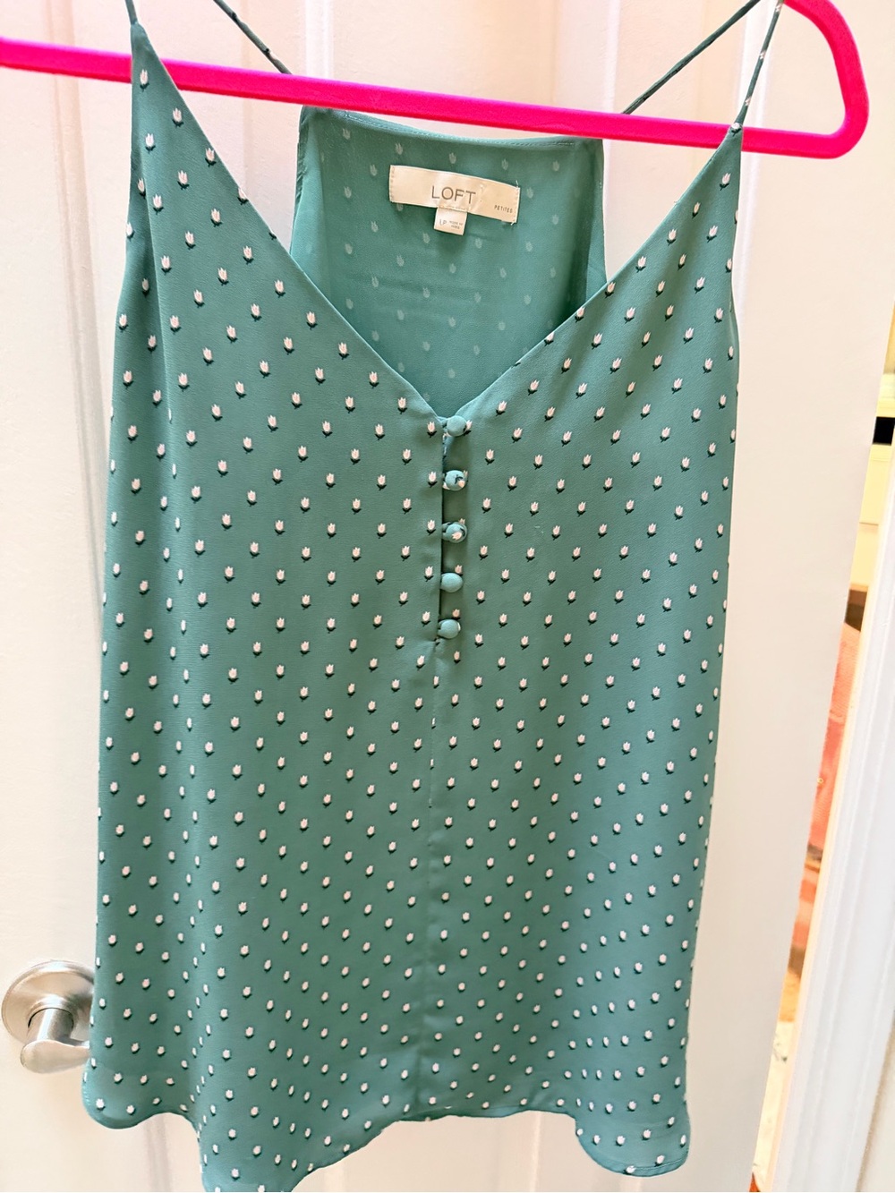 LOFT Green V Neck Cami Top